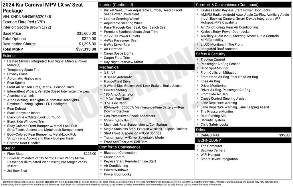 Certified 2024 Kia Carnival LX FWD image 9