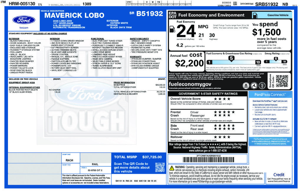 Used 2025 Ford Maverick Lobo AWD/4WD image 2