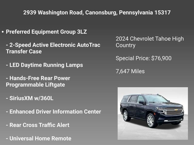 Certified 2024 Chevrolet Tahoe High Country w/ Advanced Technology Package image 15