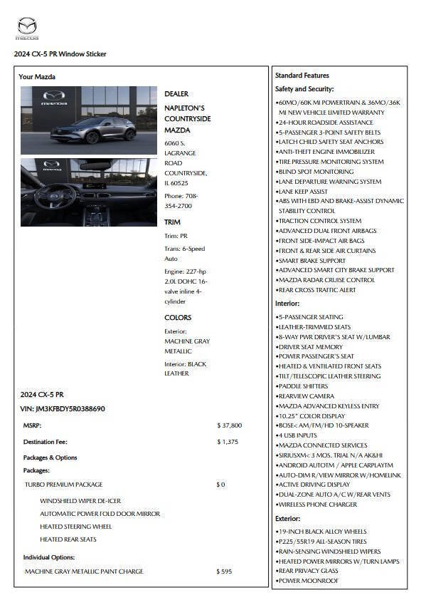 Used 2024 MAZDA CX-5 2.5 Turbo w/ Premium Package image 25