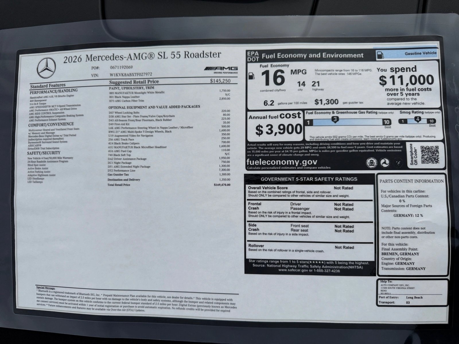 New 2026 Mercedes-Benz SL 55 AMG 4MATIC image 19