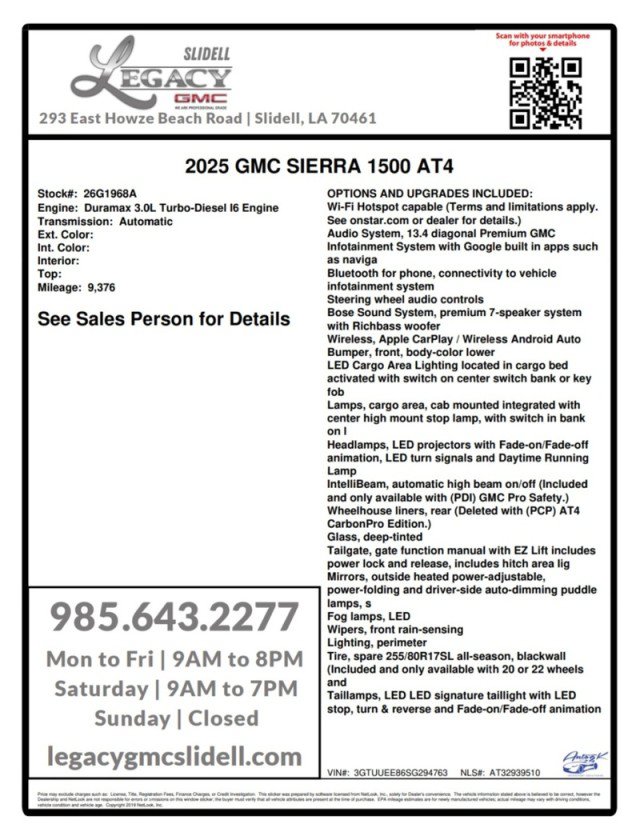 Used 2025 GMC Sierra 1500 AT4 w/ AT4 Premium Package AWD/4WD image 28