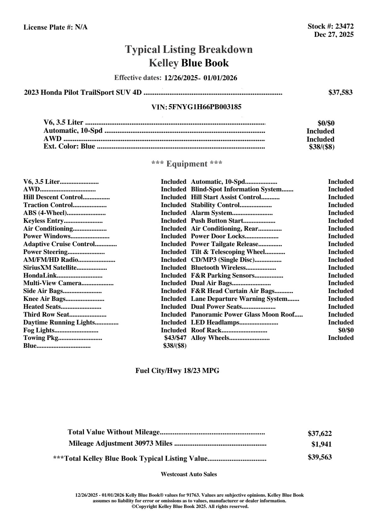 Used 2023 Honda Pilot TrailSport image 5