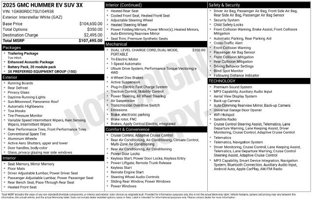 Used 2025 GMC Hummer EV 3X AWD/4WD image 2