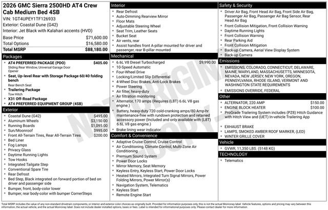 New 2026 GMC Sierra 2500 AT4 w/ AT4 Preferred Package image 4
