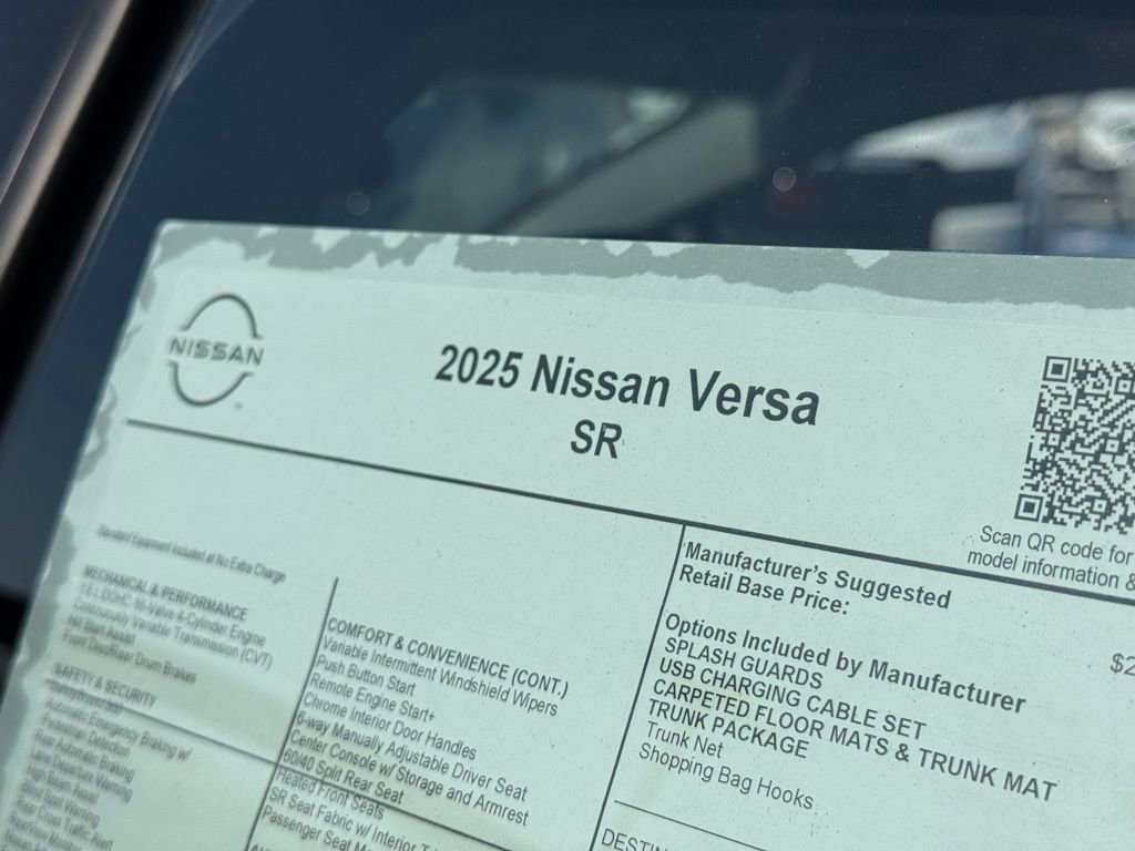 New 2025 Nissan Versa SR w/ Trunk Package FWD image 22