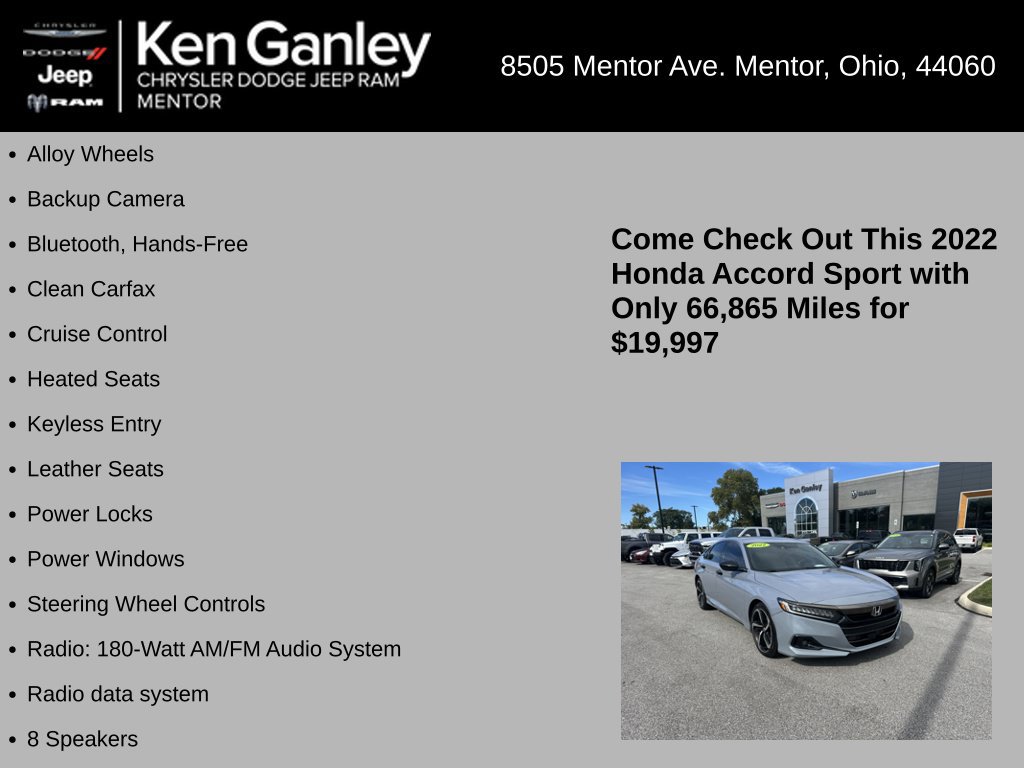 Used 2022 Honda Accord Sport image 5