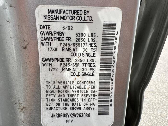 Used 2002 INFINITI QX4 4WD w/ (X03) Heated Seats Pkg image 38