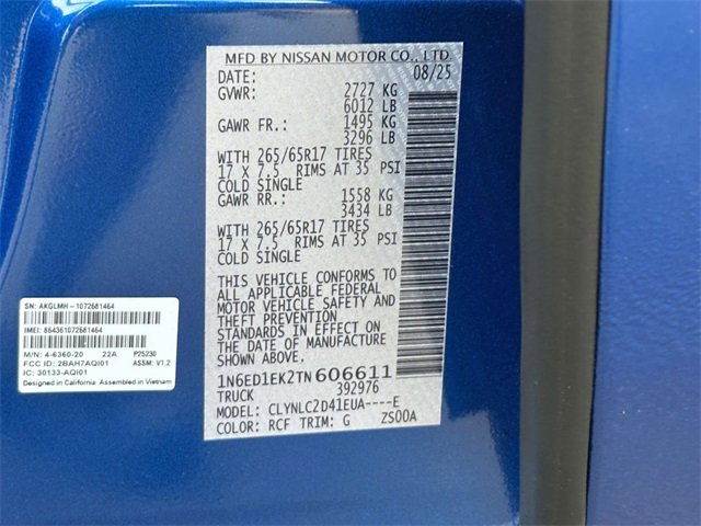 New 2026 Nissan Frontier SV w/ SV Convenience Package image 26