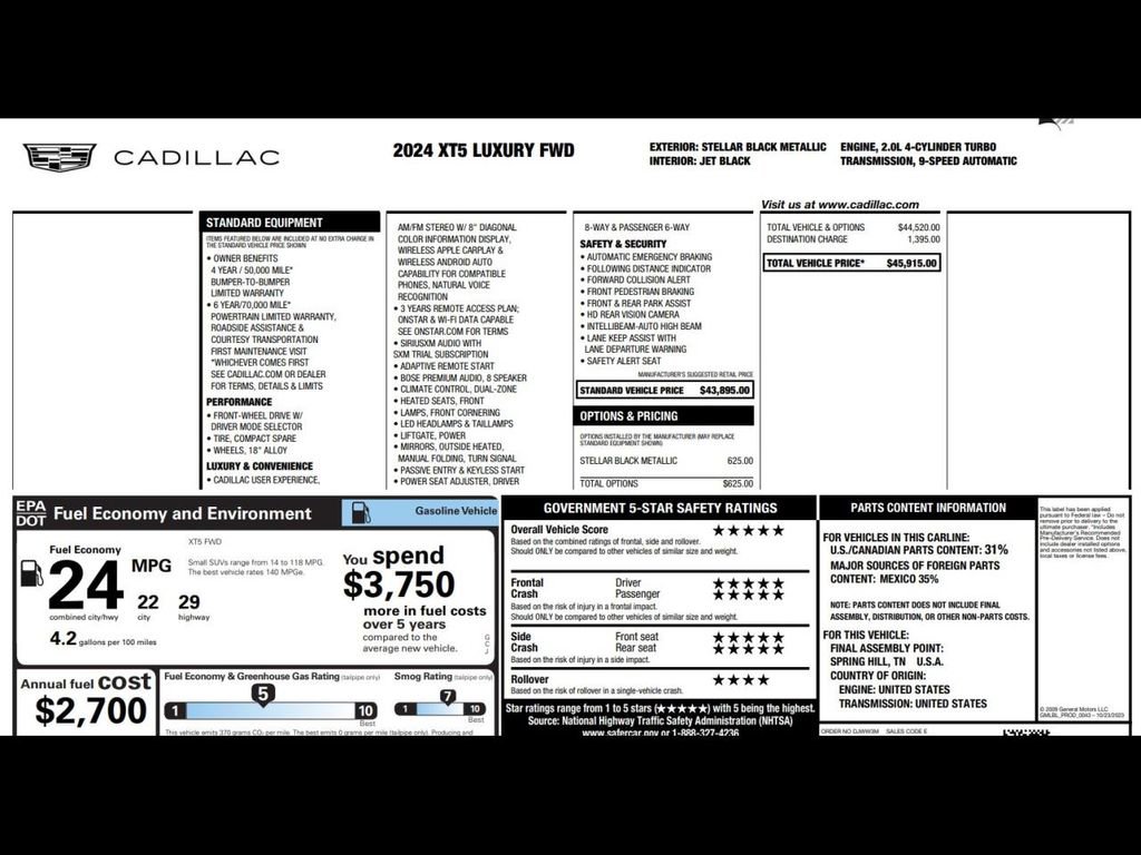 Used 2024 Cadillac XT5 Luxury FWD image 3