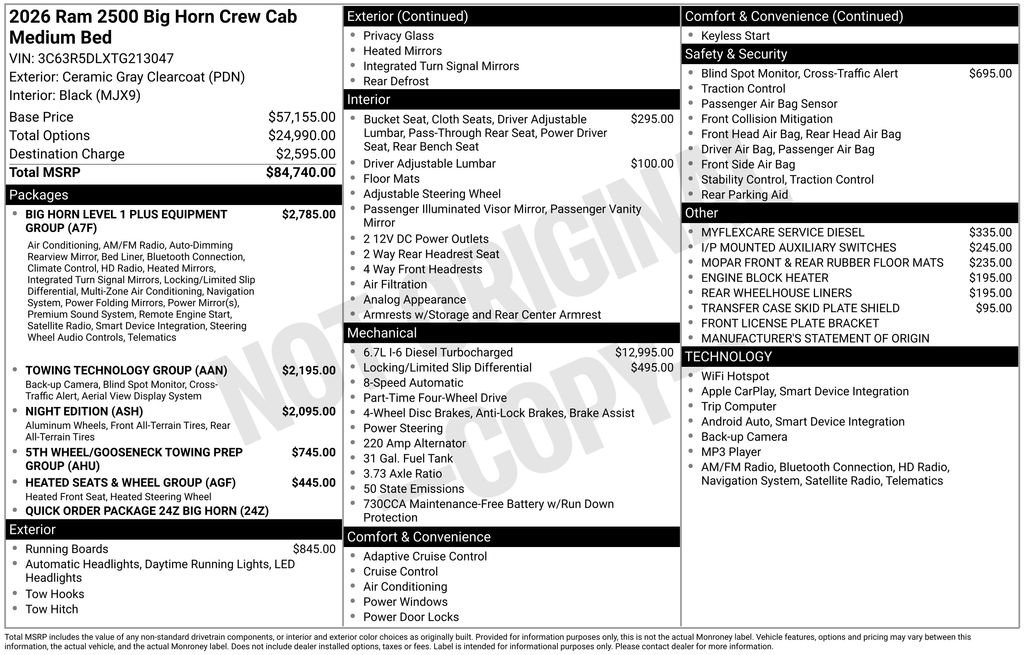 New 2026 RAM 2500 Big Horn image 4