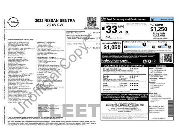 Used 2022 Nissan Sentra SV FWD image 2