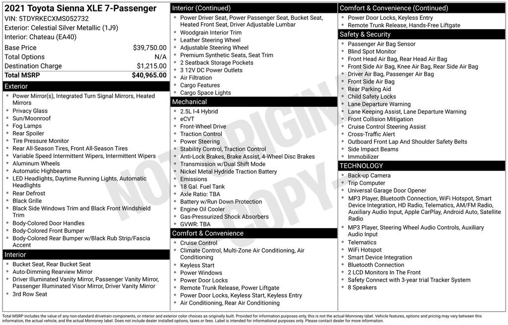 Used 2021 Toyota Sienna XLE FWD image 31