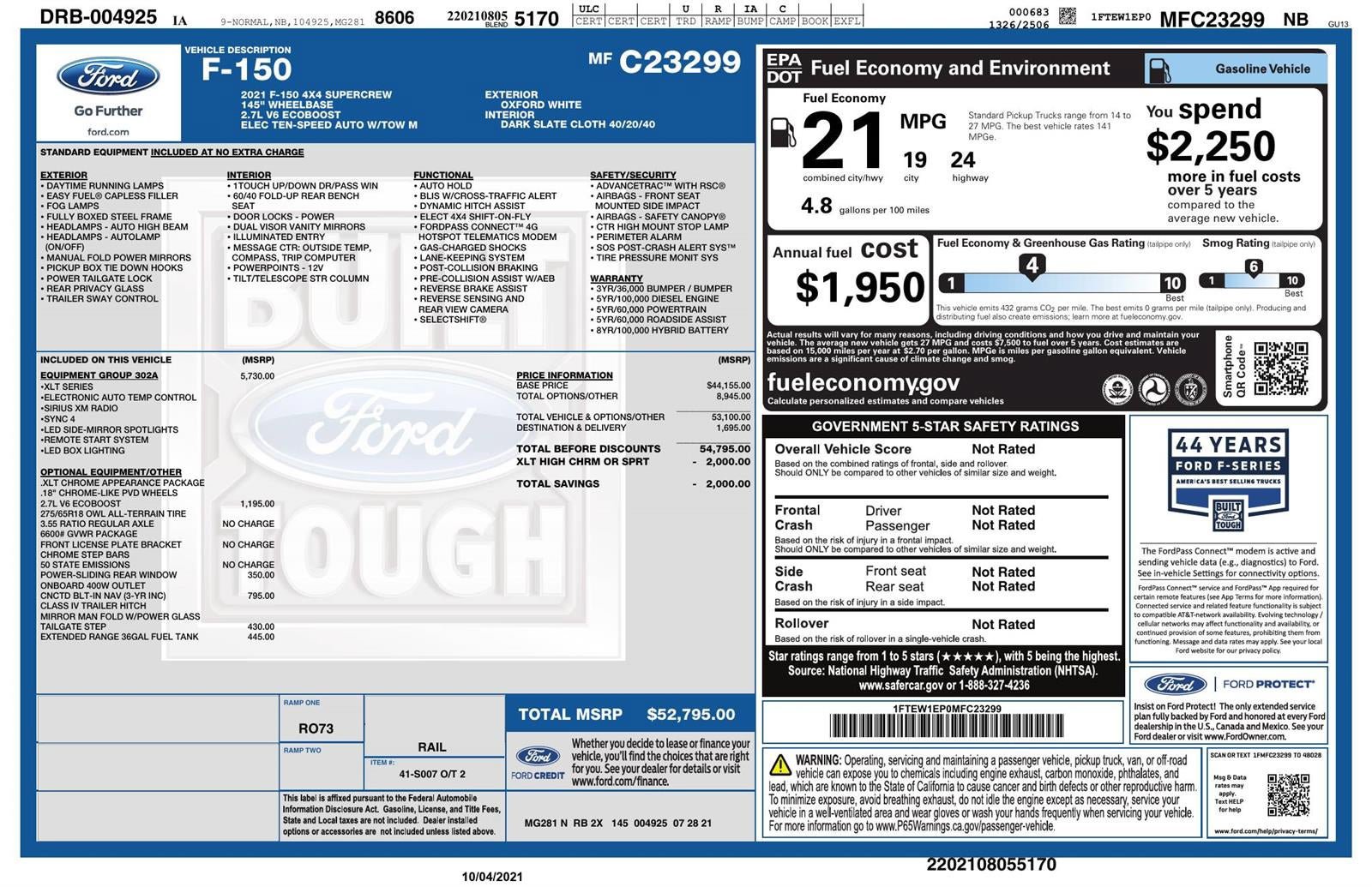 Used 2021 Ford F150 XLT w/ Equipment Group 302A High AWD/4WD image 25