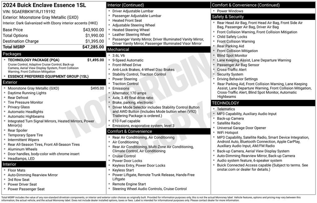 Used 2024 Buick Enclave Essence w/ Technology Package FWD image 6