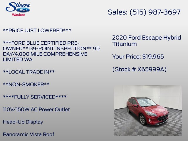 Used 2020 Ford Escape Titanium w/ Titanium Premium Package 2.0 AWD/4WD image 16