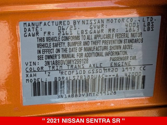 Certified 2021 Nissan Sentra SR w/ SR Premium Package FWD image 40