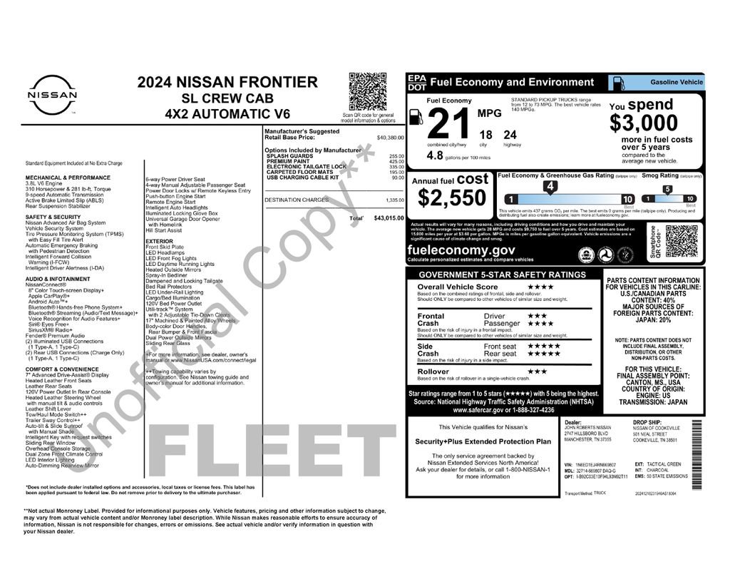 Certified 2024 Nissan Frontier SL image 44