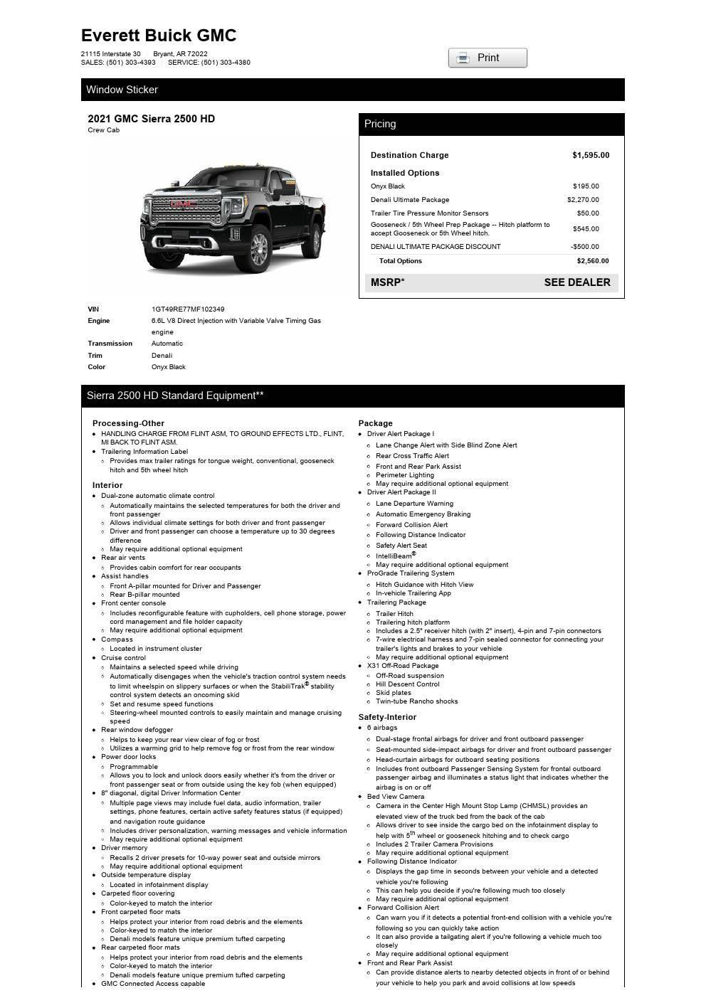 Used 2021 GMC Sierra 2500 Denali w/ Denali Ultimate Package image 64