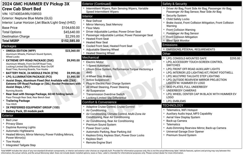New 2024 GMC Hummer EV 3X w/ Omega Edition image 40