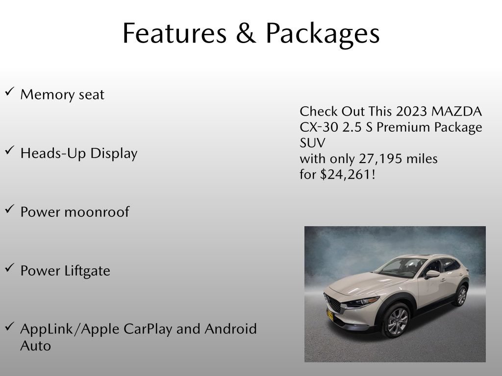 Certified 2023 MAZDA CX-30 AWD 2.5 S w/ Premium Package image 4