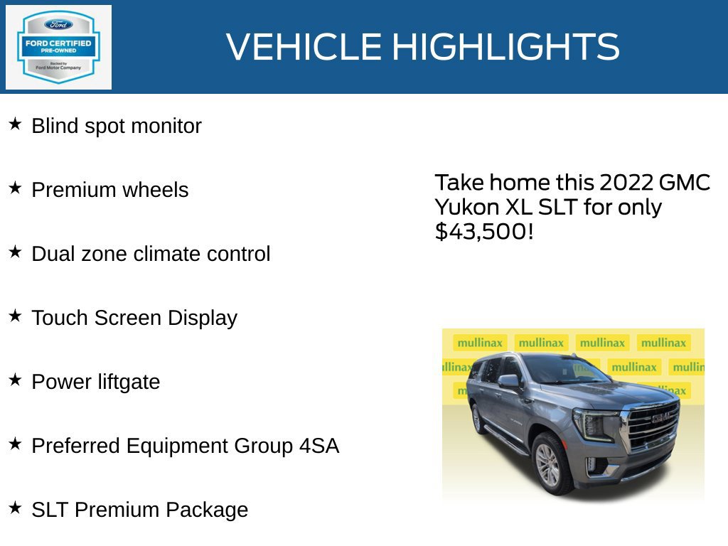 Used 2022 GMC Yukon XL SLT w/ SLT Premium Package RWD image 23