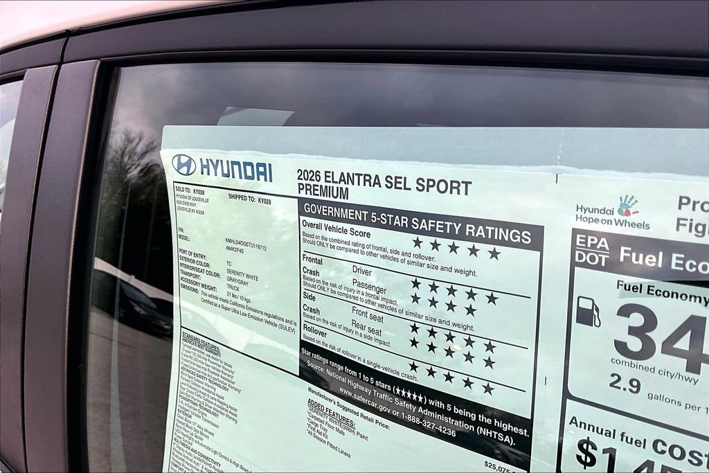 New 2026 Hyundai Elantra SEL Sport image 14
