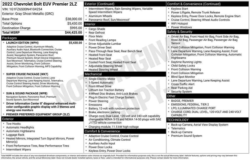 Used 2022 Chevrolet Bolt EUV Premier w/ Launch Edition FWD image 10