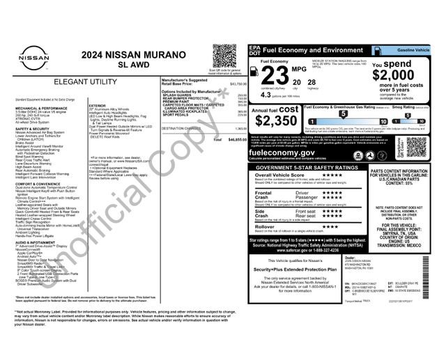 Used 2024 Nissan Murano SL AWD/4WD image 35