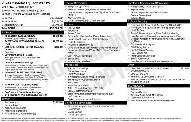 Used 2024 Chevrolet Equinox RS w/ RS Leather Package image 2