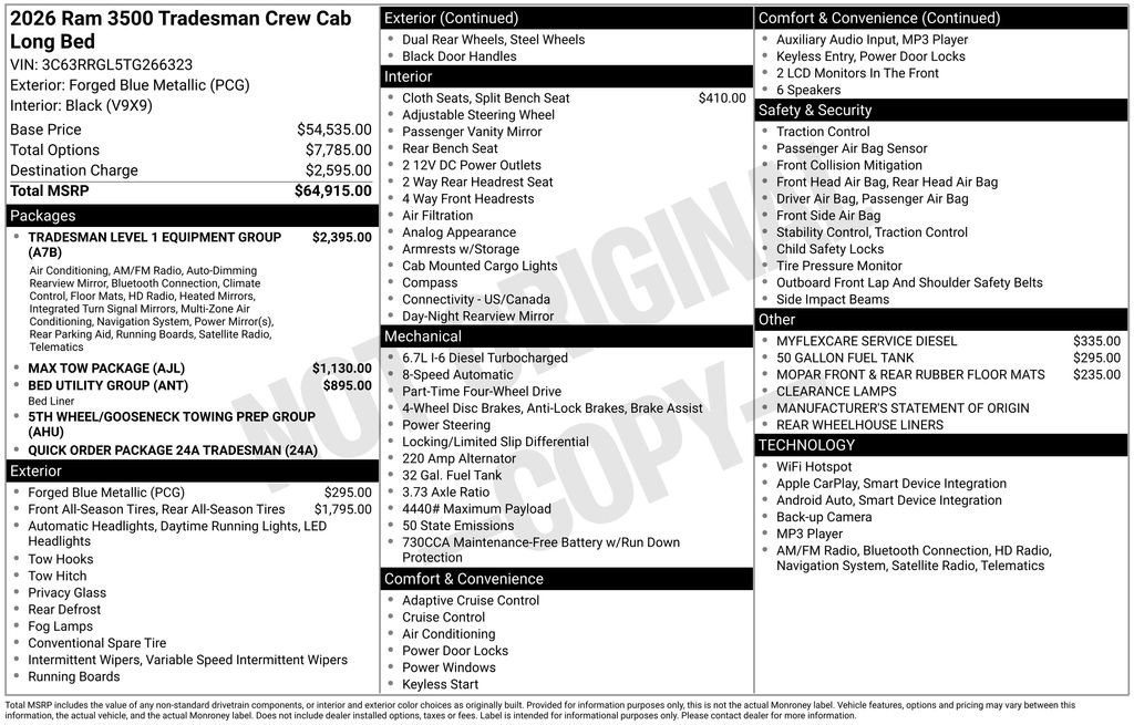 New 2026 RAM 3500 Tradesman image 9