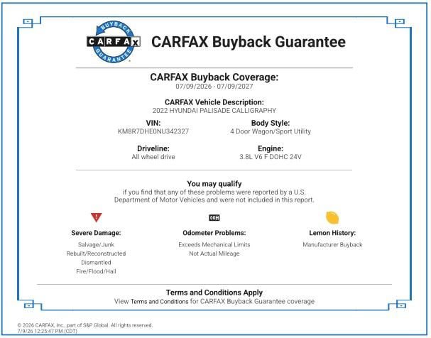 Certified 2022 Hyundai Palisade Calligraphy w/ Cargo Package AWD/4WD image 2