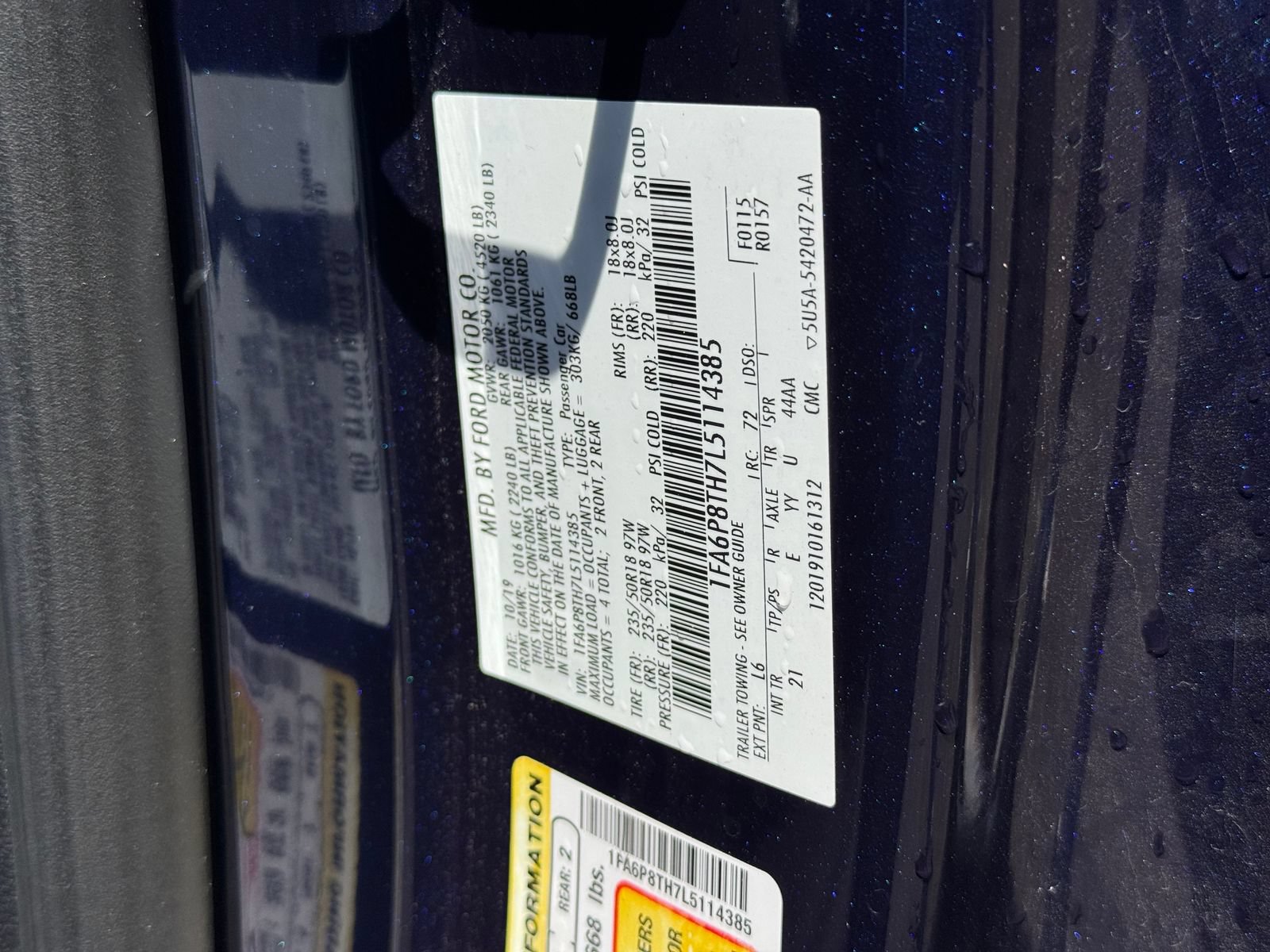 Certified 2020 Ford Mustang Coupe w/ Equipment Group 101A RWD image 34