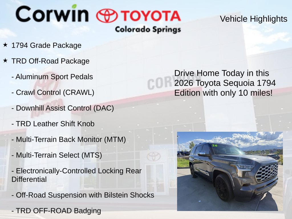 Used 2026 Toyota Sequoia 1794 Edition w/ TRD Off-Road Package AWD/4WD image 8