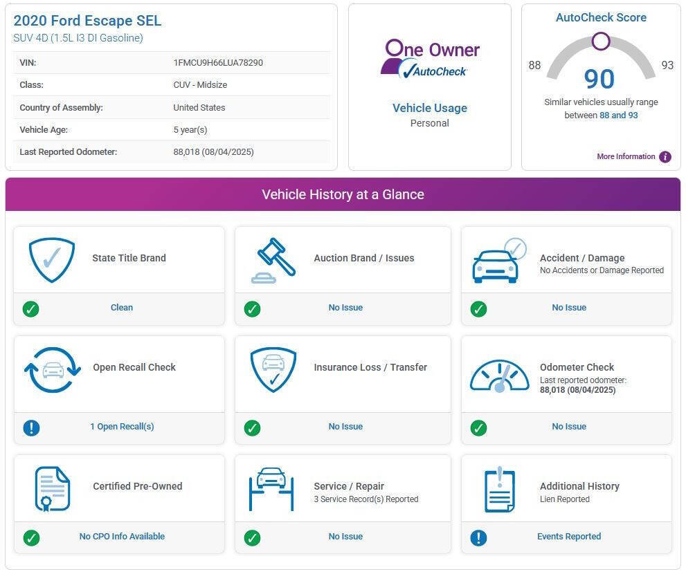 Used 2020 Ford Escape SEL image 2