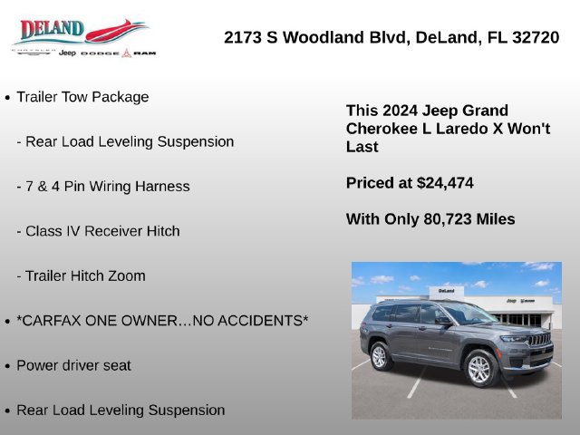 Used 2024 Jeep Grand Cherokee L Laredo w/ Trailer Tow Package RWD image 15