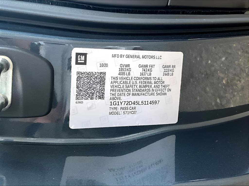 Certified 2020 Chevrolet Corvette Stingray Preferred Cpe w/ 2LT Preferred Equipment Group image 29