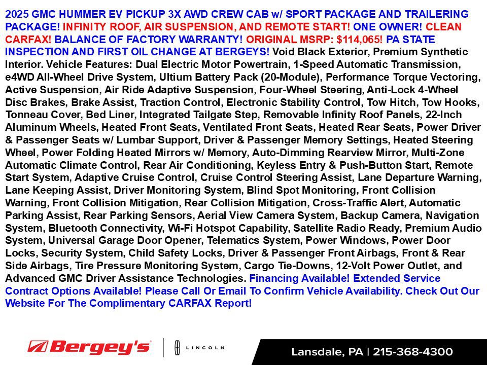 Used 2025 GMC Hummer EV 3X w/ LPO, Sport Package AWD/4WD image 2