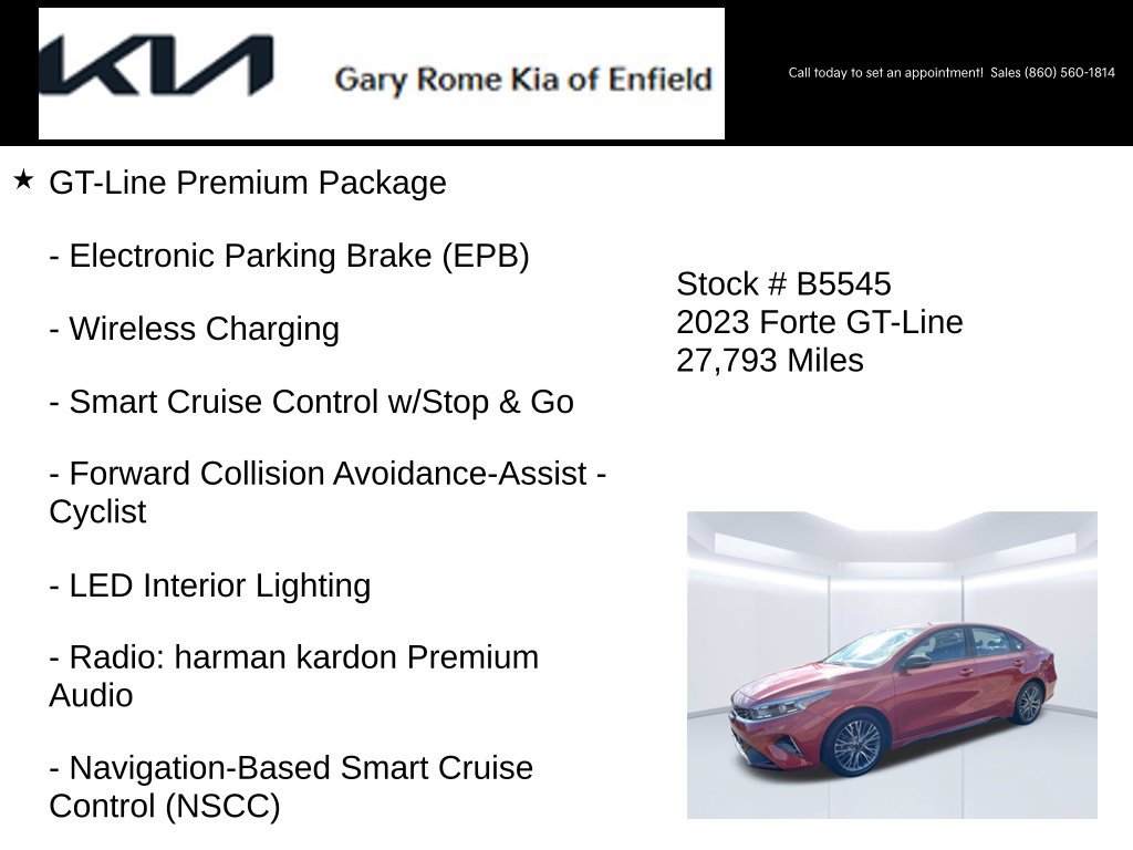 Certified 2023 Kia Forte GT-Line w/ GT-Line Premium Package FWD image 7