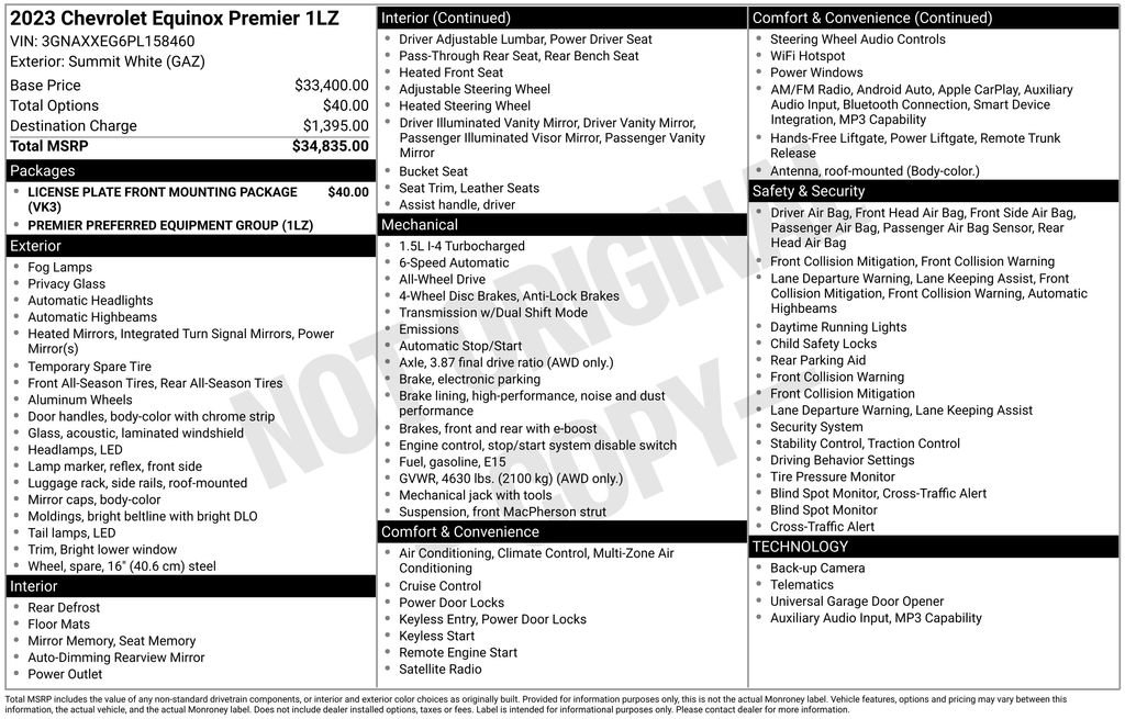Used 2023 Chevrolet Equinox Premier AWD/4WD image 34