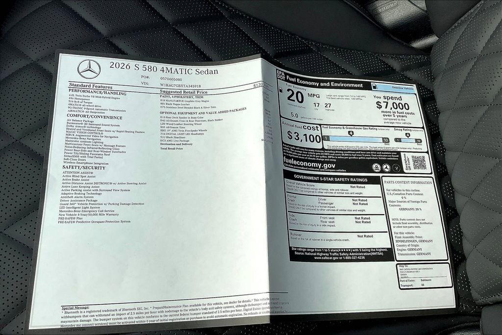 New 2026 Mercedes-Benz S 580 4MATIC Sedan image 13