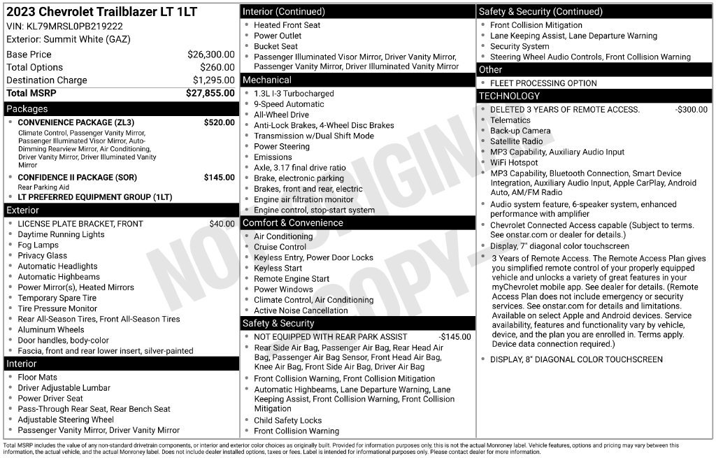 Used 2023 Chevrolet TrailBlazer LT w/ Convenience Package AWD/4WD image 3