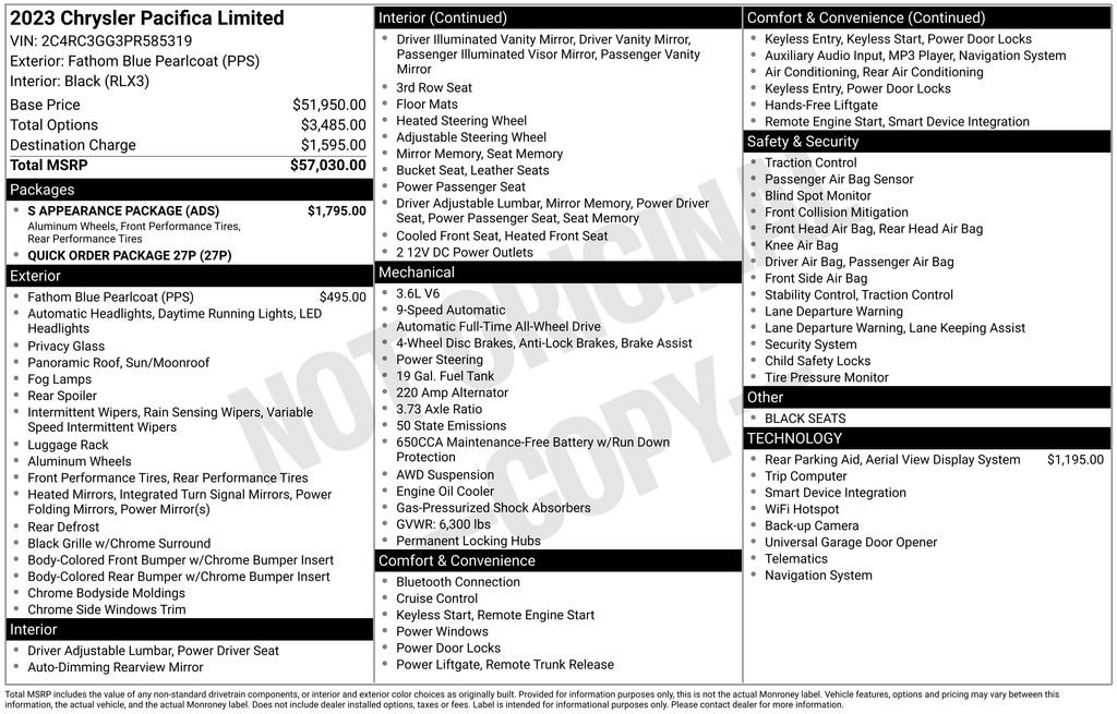 Used 2023 Chrysler Pacifica Limited w/ S Appearance Package AWD/4WD image 13