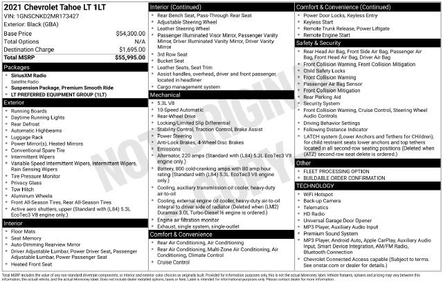 Certified 2021 Chevrolet Tahoe LT RWD image 48