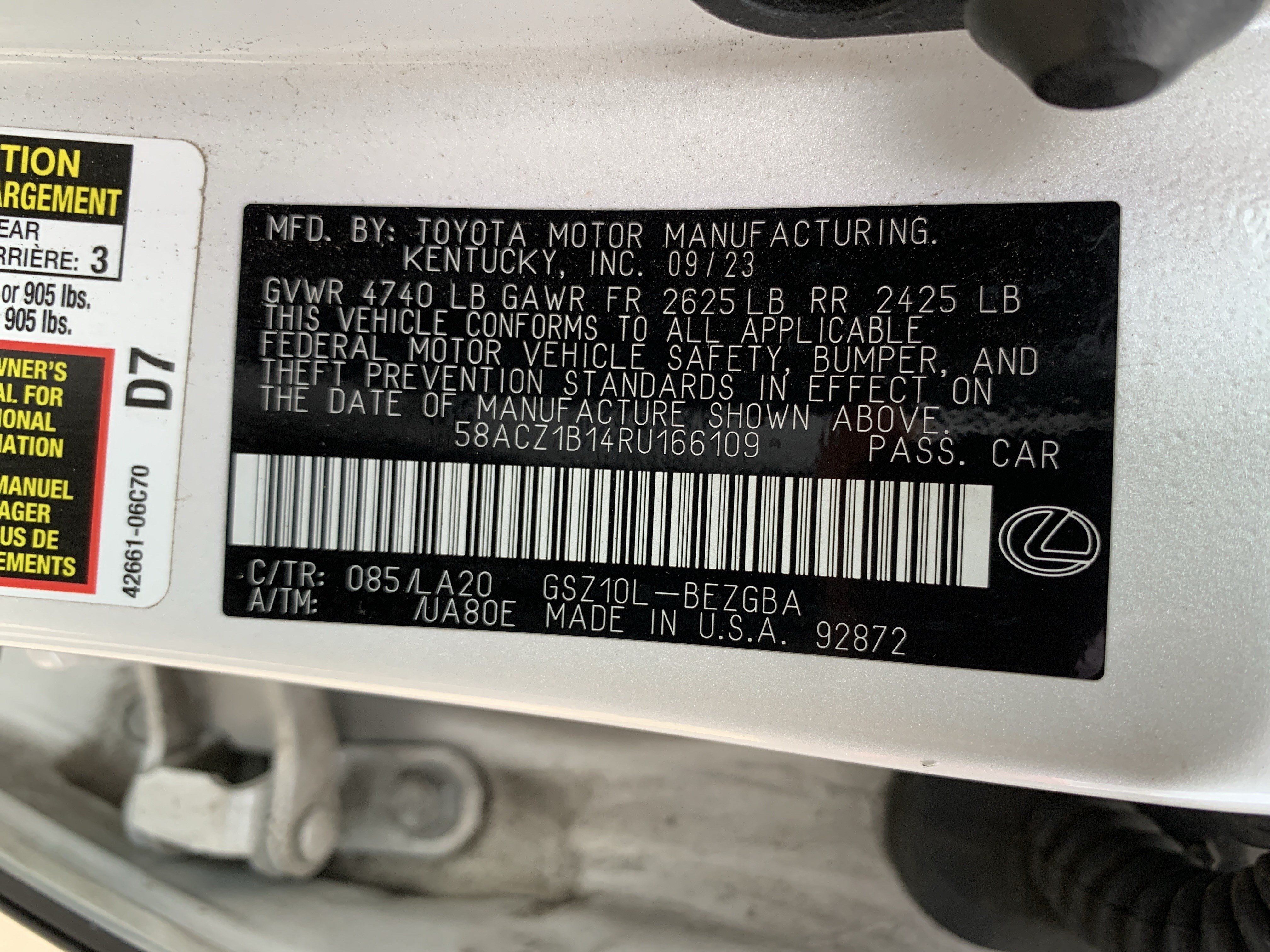 Used 2024 Lexus ES 350 w/ Accessory Package (Z1) FWD image 36