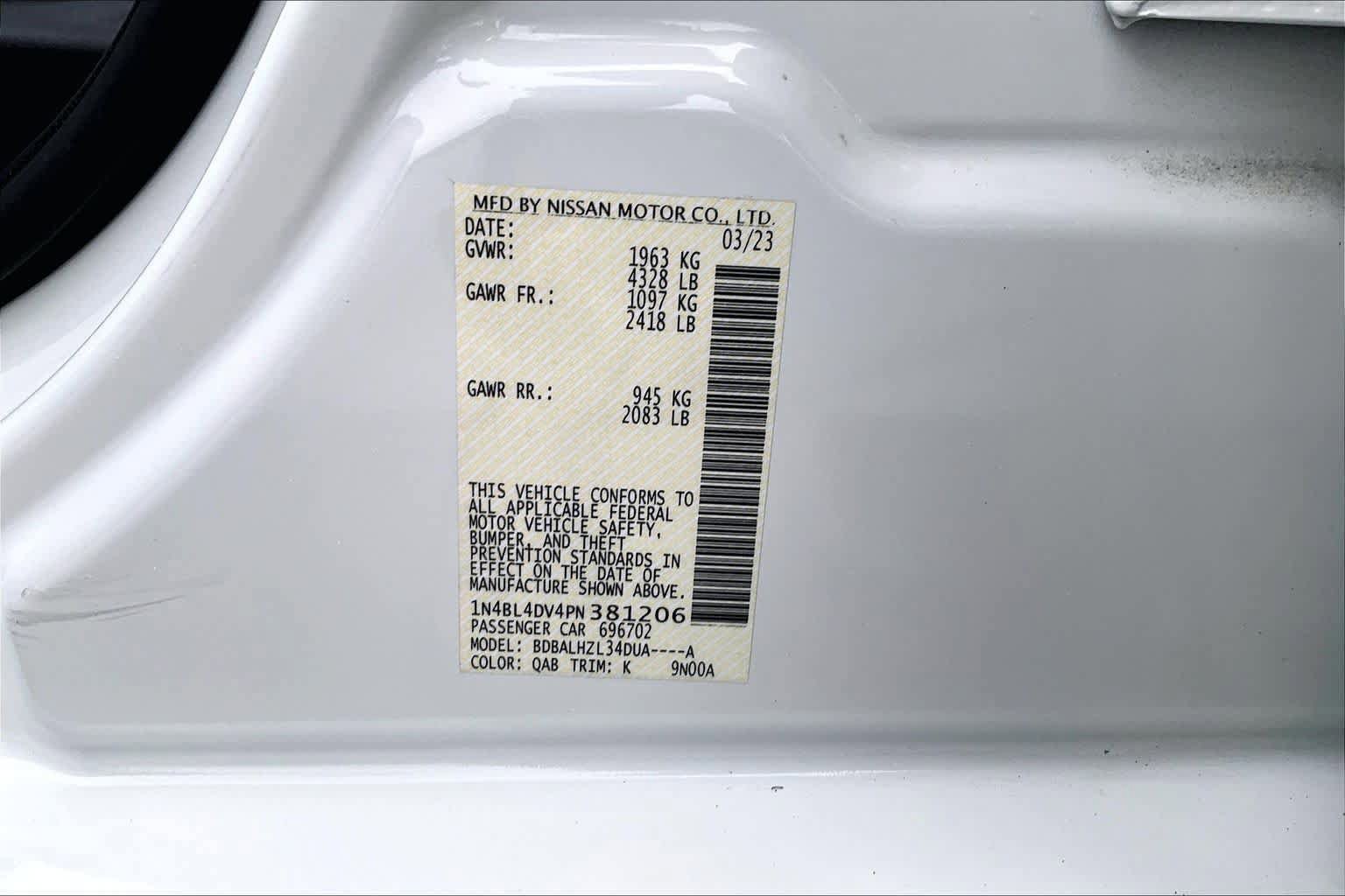 Certified 2023 Nissan Altima 2.5 SV FWD image 37