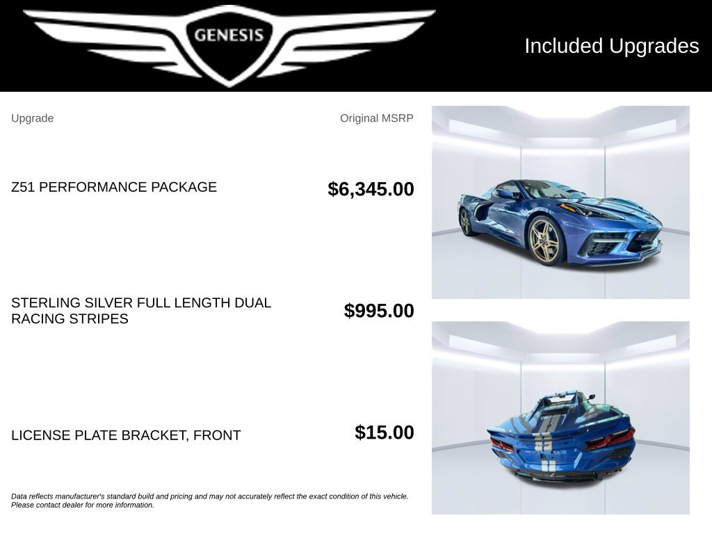 Used 2023 Chevrolet Corvette Stingray Preferred Conv w/ Z51 Performance Package RWD image 2