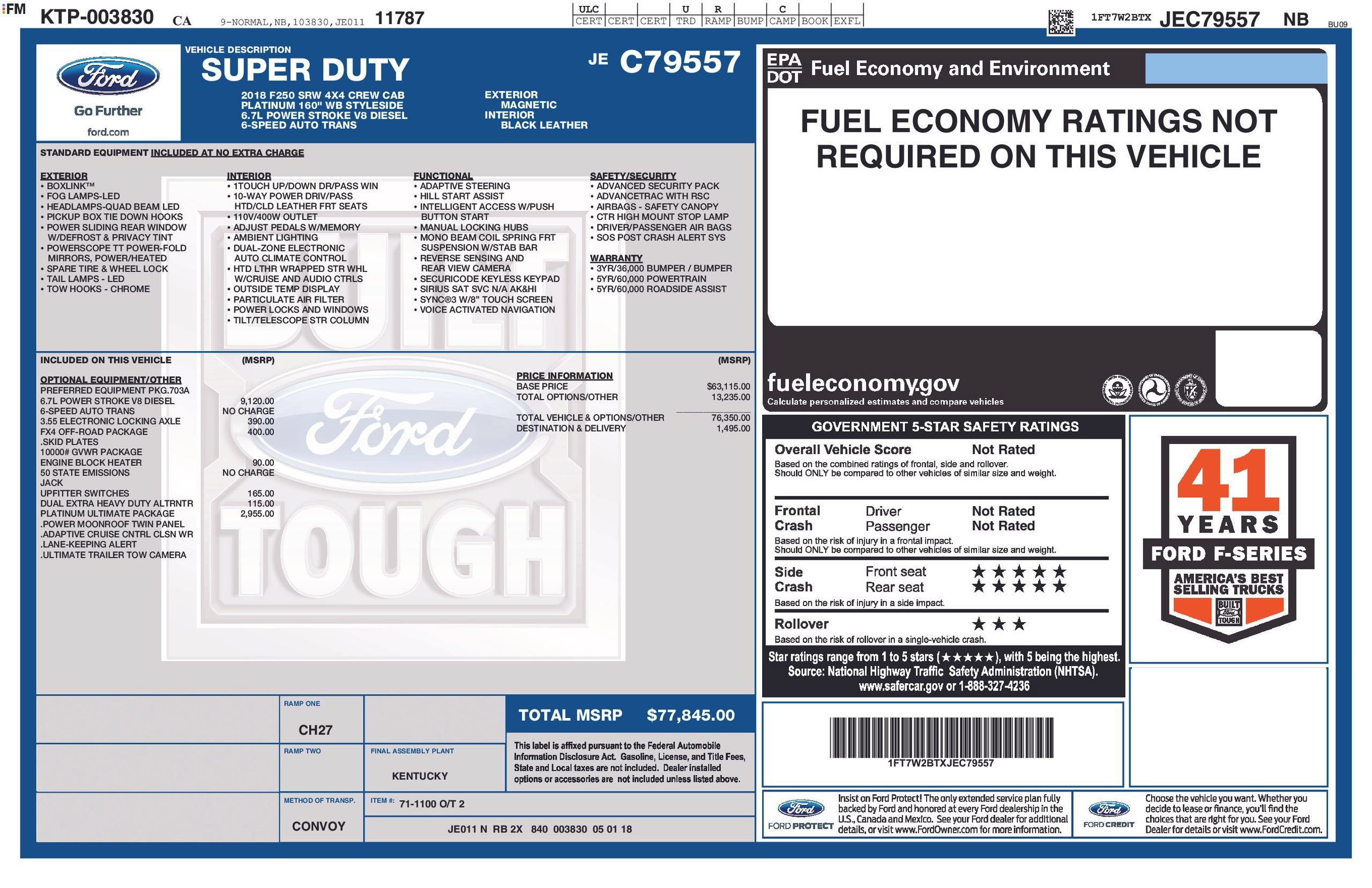 Used 2018 Ford F250 Platinum w/ Platinum Ultimate Package AWD/4WD image 28
