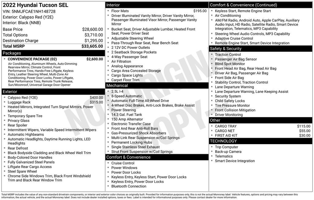 Used 2022 Hyundai Tucson SEL w/ Convenience Package AWD/4WD image 17