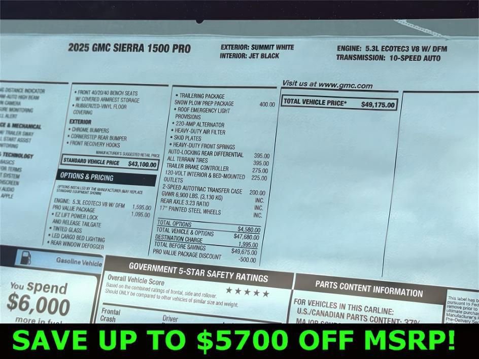 New 2025 GMC Sierra 1500 Pro w/ Pro Value Package AWD/4WD image 18